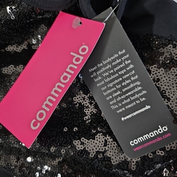 COMMANDO Sequin Signature Black Bodysuit / Top New Size Small - Picture 14 of 14